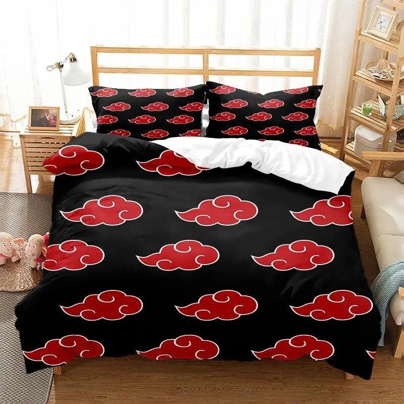 Naruto Series Three-piece Duvet Cover Digital Printing Brushed Two-piece Set Children's Cartoon Anime Quilt Cover