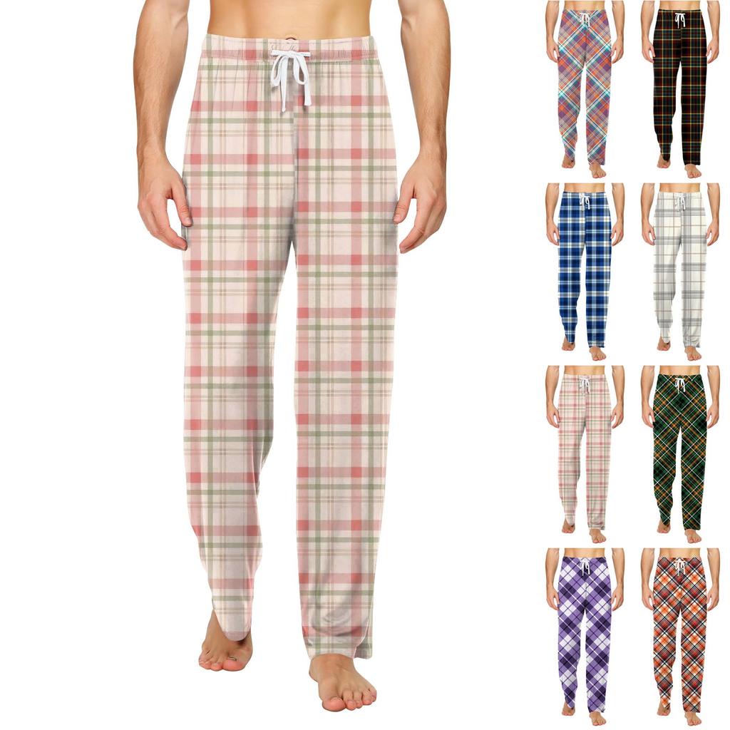 Мужские трикотажные повседневные брюки с модным принтом и завязками, пижамные брюки