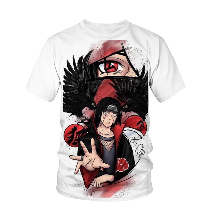 Japan Anime Men's T-shirt Kakashi Boys Girls T-shirt 3D Print Akatsuki Short Sleeve Oversized Men's T-shirt Naruto Mens Clothing