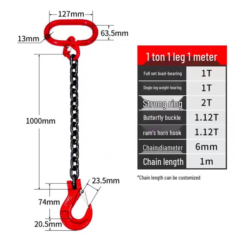 Lifting Chain Sling Set with Four Legs and Two Hooks - Grade 80 Manganese Steel Rigging