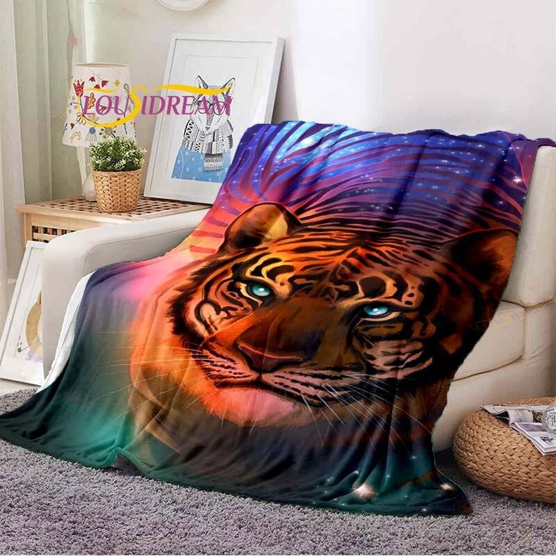 Blanket Tiger Printed 3d Flannel Blanket Bed Throw Soft Cartoon Printed Bedspread Bedspread Sofa Blanket