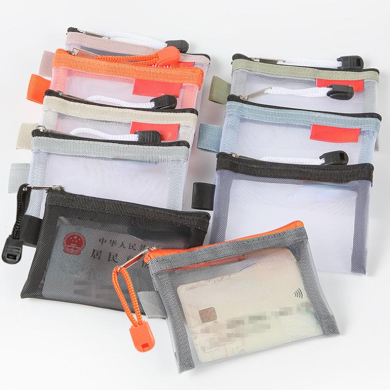 Мини-прозрачная нейлоновая сетчатая сумка для карт, органайзер для кредитных карт, портативный кошелек для монет, губная помада, сумка для хранения ключей с линией передачи данных