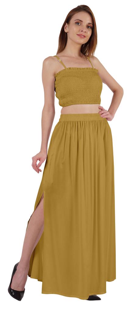 Bimba Летняя одежда для вечеринок Сексуальное платье из 2 предметов для женщин: укороченный топ и длинная юбка, комплект W