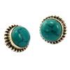 [P6920] - Silver Turquoise 'Heaven' Silver Earrings - 9 Mm