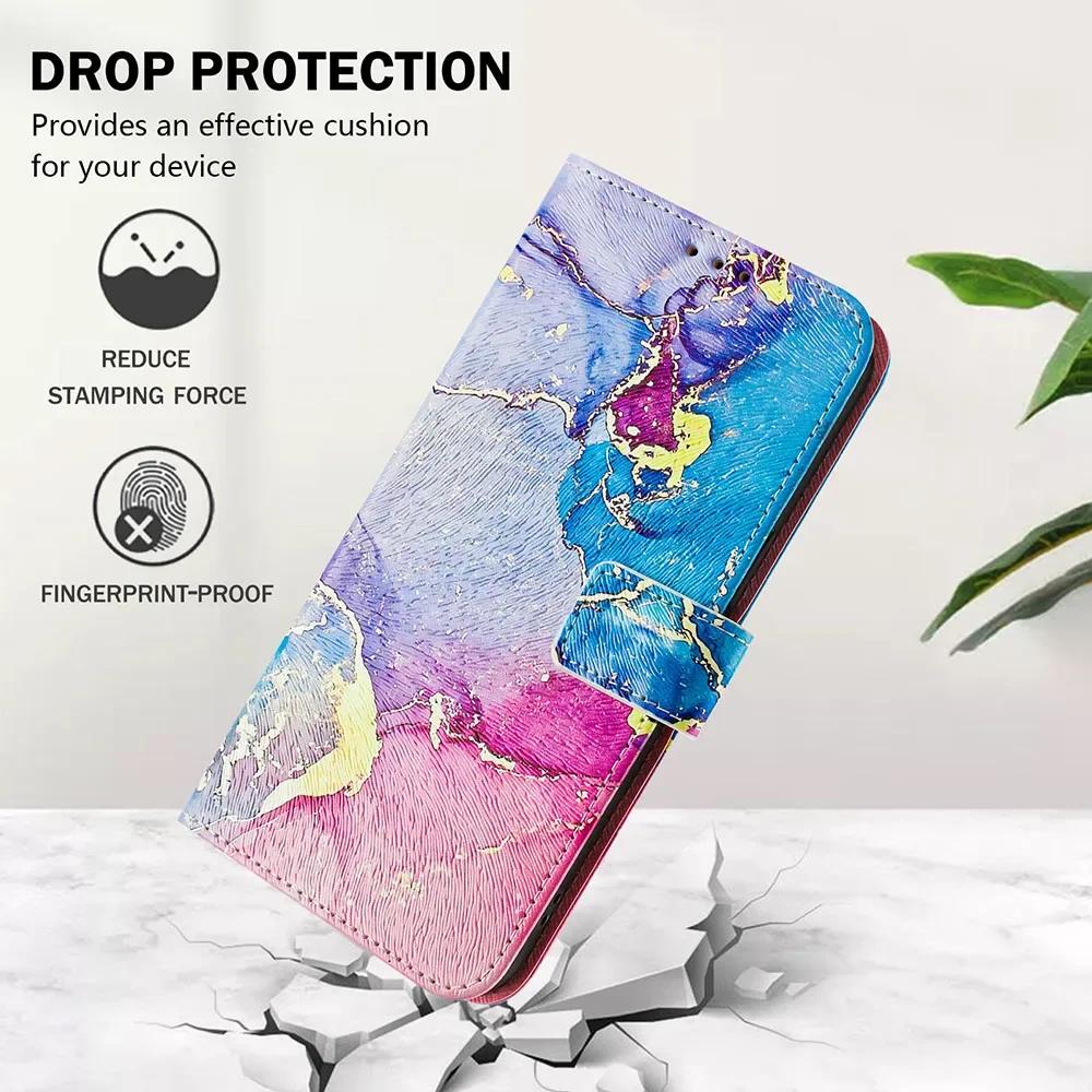 Leather Case For Moto Edge 50 Ultra Pro Edge40 Neo Edge30 Fuison Edge 5G 2024 Flip Wallet Card Slot Holder Cartoon Painted Cover