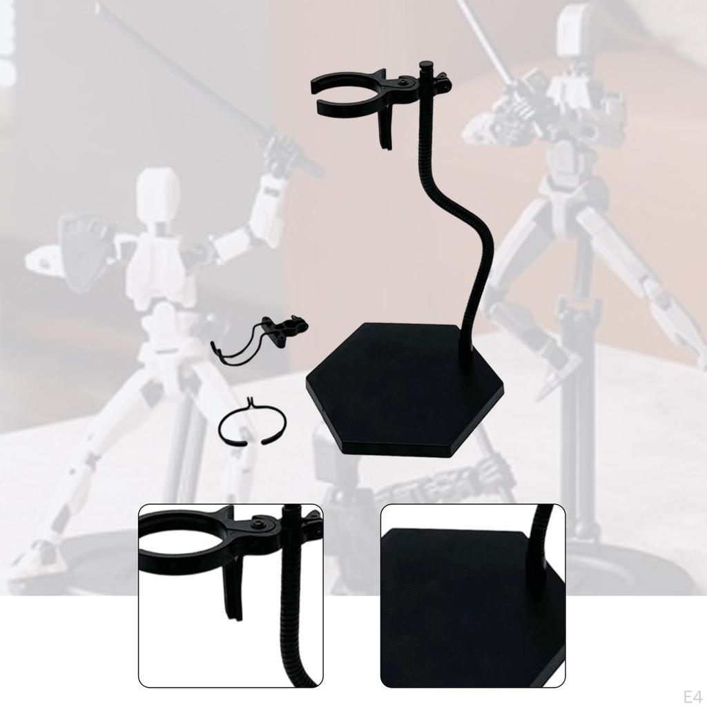 Action Figure Display Stand Base with Clips Doll Holder for 15-30cm