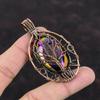 Древо жизни титановая друза кулон медная проволока обернутый кулон ручной работы титановая друза ювелирные изделия драгоценный камень медные украшения подарок для мамы