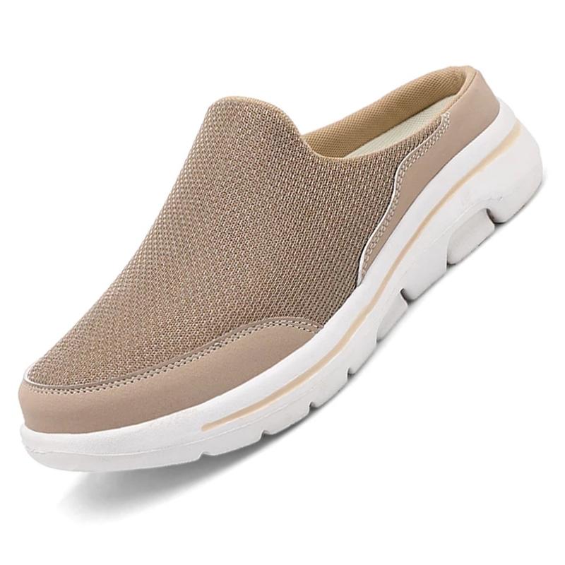 Мужские повседневные мюли из сетчатой ткани, дышащие плоские тапочки, летняя обувь для пар, лоферы, модная обувь, мужские уличные тапочки, шлепанцы, размер 48