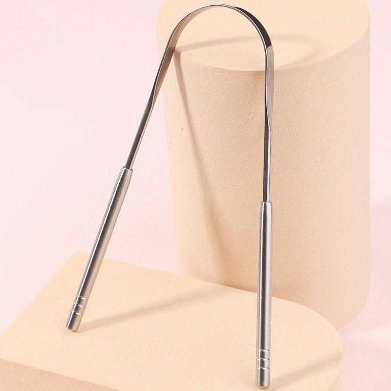 Stainless Steel Tongue Scraper Oral Cleaning Tool Professional Tongue Coating Remover Reusable Fresh Breath Hygiene Gadget
