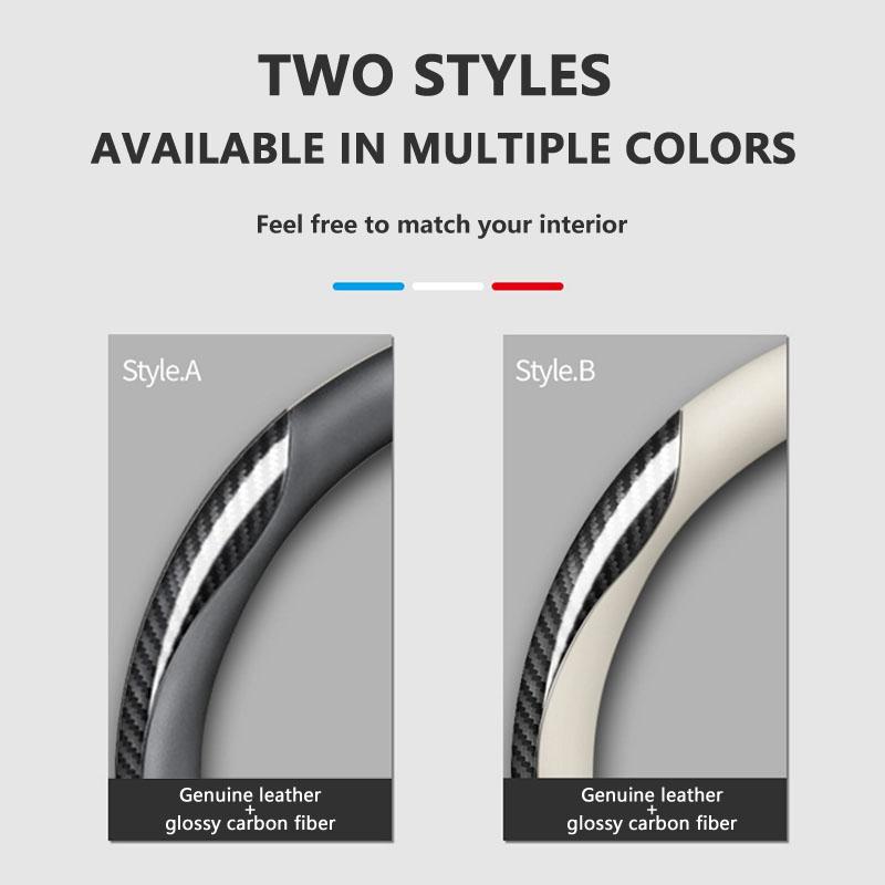 PU Carbon Fiber Leather Car Steering Wheel Cover Car Accessories For Kia Cerato