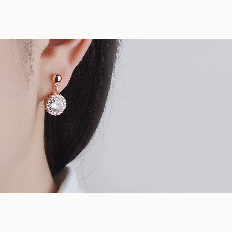 Бриллиантовые круглые серьги 1 пара блестящих циркониевых сережек-гвоздиков для женщин винтажные свадебные украшения стильный и элегантный модный подарок для девушки