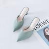 Модная одежда Интернет-знаменитость сказочный ветер сумка голова тапочки женские 2025 лето новые острый носок половина тапочки толстый каблук высокий каблук сандалии