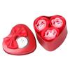 Heart Box Set with 3 Red Rose Soaps Gift Idea