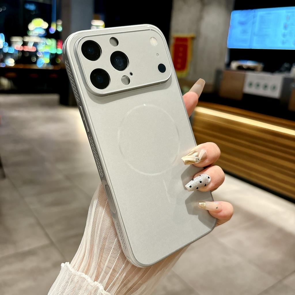 Роскошный матовый чехол-защита для линз из стекла Для iPhone 17 Air 16 15 14 13 Pro Max Plus Для Magsafe Магнитный Ударопрочный Жесткий ПК Чехол
