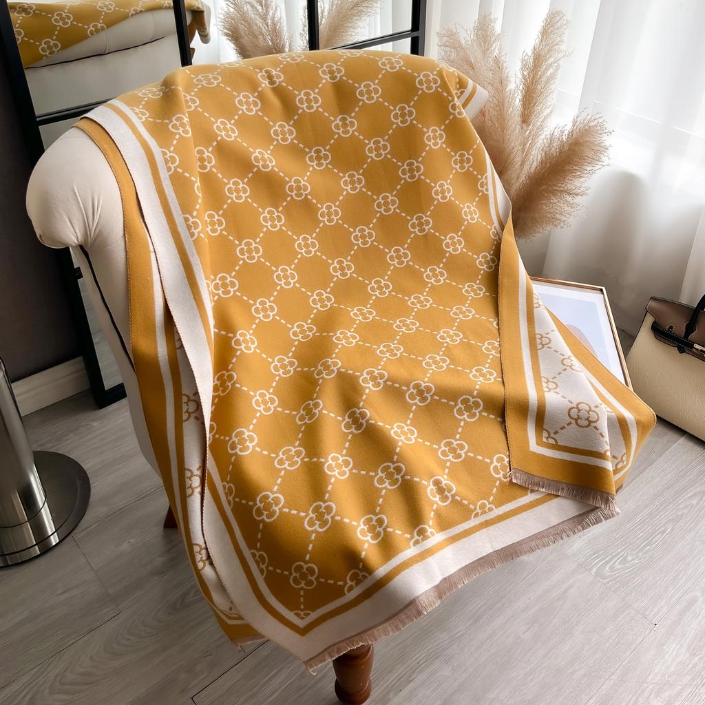 Новая элегантная модная имитация шали Кашемировый жаккардовый узор Шарф Зимняя коллаборация Теплый шарф Шаль На улице