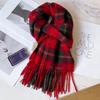 Wool Scarf Men and Women Winter Girls Plaid Scarf Atmosphere Pink Gray Plaid Birthday Gift