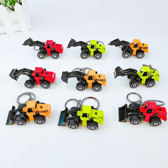 Миниатюрные инженерные машинки, брелок-шарм, инерционная мультяшная игрушечная машинка, брелок-подвеска, крючок с защитой от отсоединения, инструмент для снятия стресса