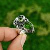 Gift For Women Promise Flower Ring Size 6.5 925 Silver Natural Chrome Diopside