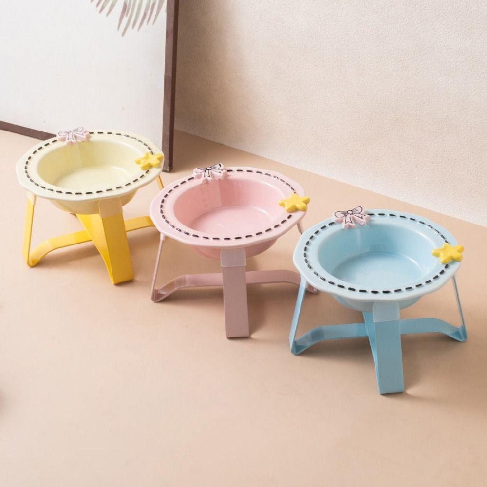 Anti Slip Cat Food Water Bowl Anti Vomiting Elevated Pet Feeder Bowl Ceramic Cat Bowl Pet Supplies