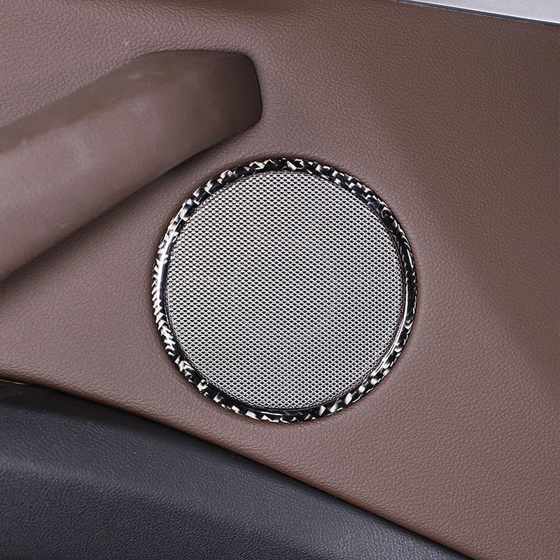 For BMW X3 G01 2018- Soft Carbon Fiber Car Inner Door Horn Trumpet Speaker Decorative Ring Trim Sticker Car Accessories
