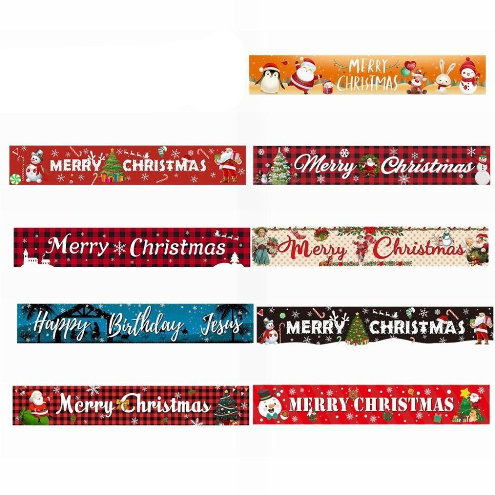 Atmosphere Santa Claus Christmas Banner Festive Ornament Navidad Noel Xmas Hanging Flag Snowman Christmas Decoration Outdoor