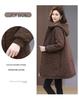 Women's Mid-Length Quilted Hooded Cotton Coat, 2024 Winter Plus Size Slimming Jacket for Middle-Aged Moms