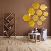 12PCS Hexagon Mirror Wall Stickers Removable Self Adhesive 3D Wall Sticker DIY Home Decoration