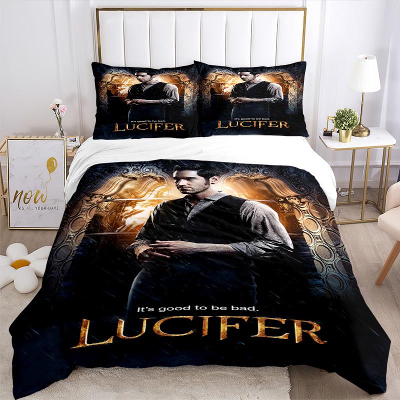 Lucifer Dark Charisma Print 3Pcs Bedding Setduvet Cover With 2 Bedropillowcase Home Birthday Gift