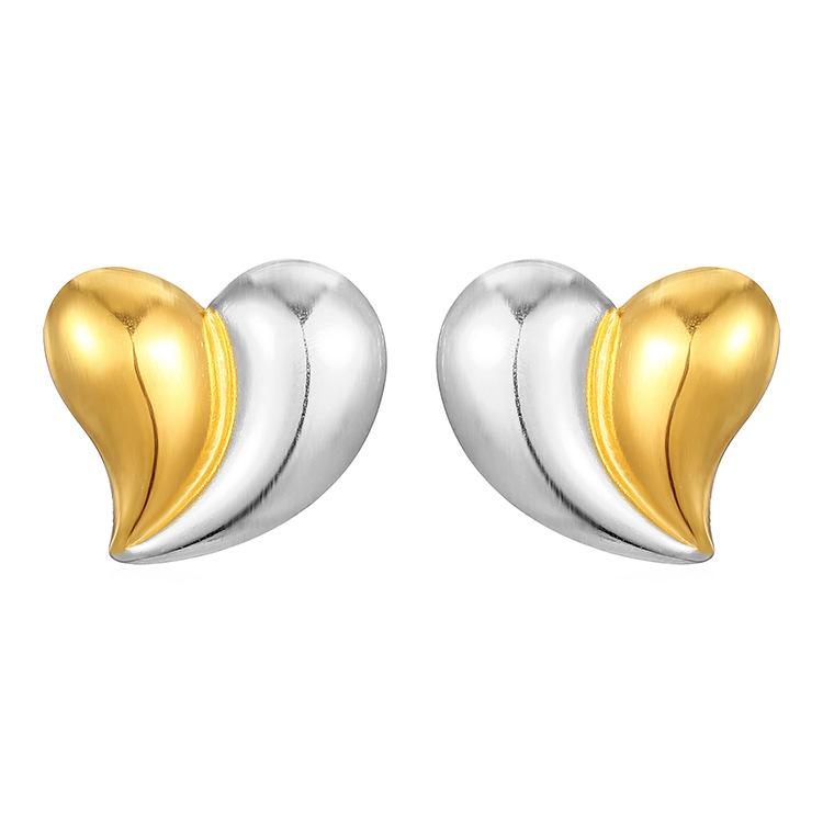 Серьги Wind Splicing Color из нержавеющей стали Love, женские трендовые серьги с покрытием из 18-каратного золота, легкие роскошные серьги