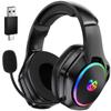 Tatybo Игровая гарнитура Игровые наушники PS5 PS4 Switch Headset Bluetooth наушники 4-полюсные с микрофоном [USB-C и USB беспроводной приемник Bluetooth3.5m
