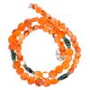 Natural Carnelian Green Aventurine Gemstone Smooth Beads Necklace 18" UB-3213 UB-3213