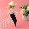 Yellow Multiple Sizes Crafts Woven Straw Hat Doll Accessories Doll Caps DIY Decoration