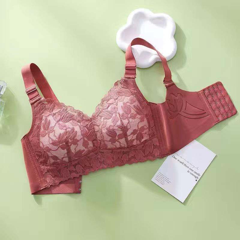 Тонкий дышащий бюстгальтер для женщин больших размеров, собранный, без косточек, с регулируемыми бретелями, с двойной поддержкой груди, пуш-ап
