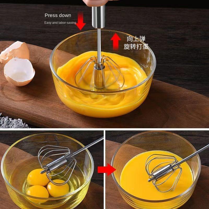 VISHUA Semi-automatic Egg Beater Stainless Steel Whipped Cream Hand Whisk Egg Beater for Egg Beater Baking