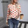 Autumn and Winter Women's Leaves Christmas Round Neck Pullover Sweater Long Sleeve Knitweart