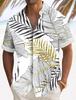 Men's Short Sleeve Shirt with Tribal Print Trim, Casual Summer Essential