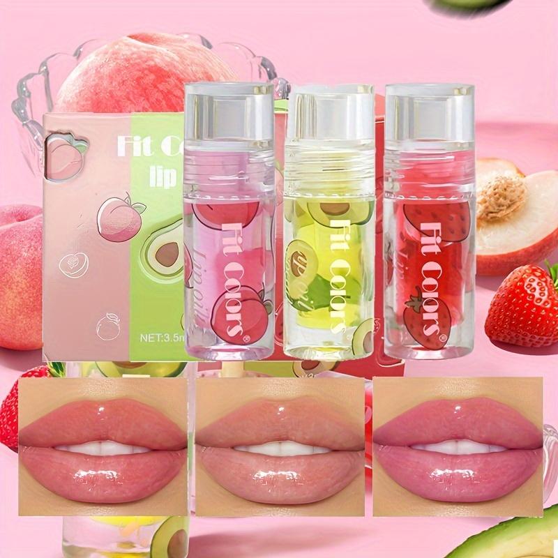 3pcs/set Fruity Color Changing Lip Glaze, Moisturizing Lipstick Lip Oil, Long Lasting Waterproof Lip Balm for Women Makeup