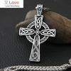 Vintage Stainless Steel Viking Valknut Necklace Mens Nordic Street Style Celtics Knot Cross Odin Pendant Necklace Biker Chain