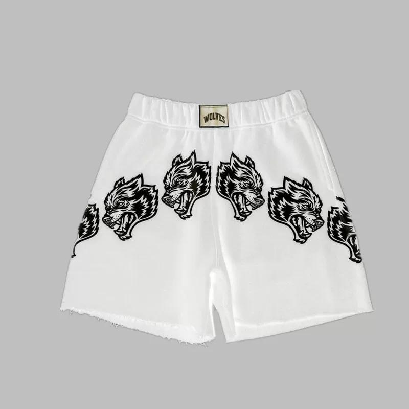 Wolf Head Half Length Exercise Rough Edge Fitness Training Shorts