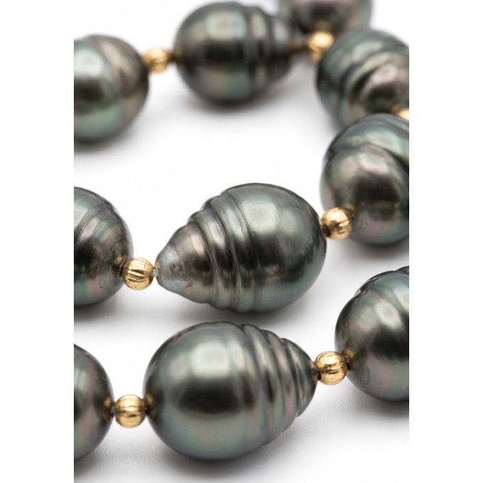 Collier - Pearls &amp; Colors - Perle de Culture de Tahiti A+ - Or Jaune 9 Cts - 42 cm - 7-8 mm
