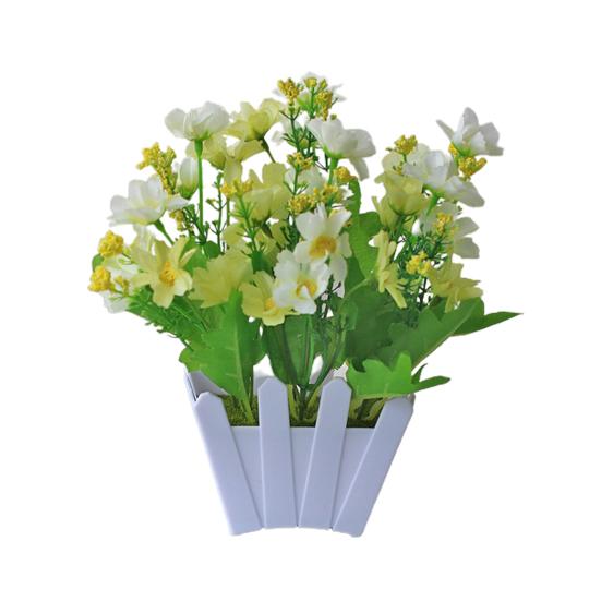 Красивый искусственный бонсай без увядающей маргариты, имитирующий орнамент в горшке