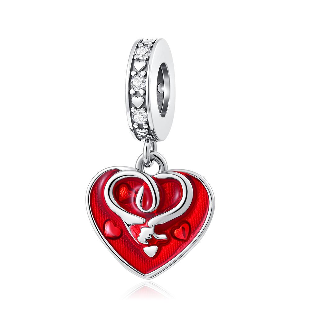 New Silve Red Heart Rudder Anchor Pendant Charm Bead Fit Original Diy Bracelet For Women Diy Fashion Jewelry Making