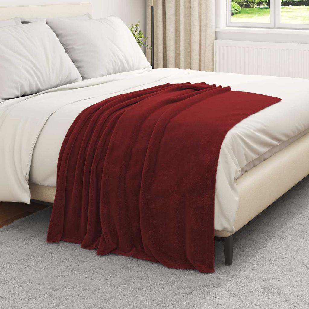 Living Blanket Set 6 pcs Burgundy Red 130 x 150 cm Fleece