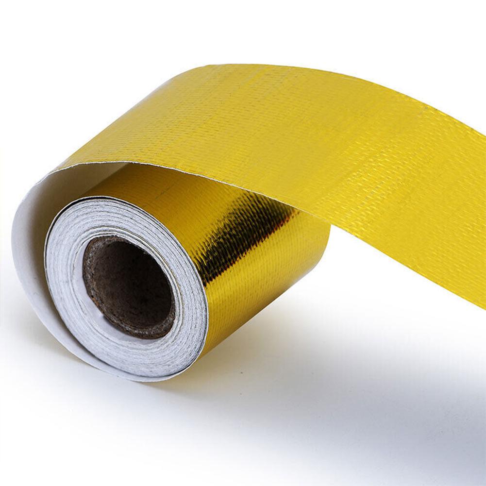 5M Roll Fiberglass Heat Shield Self Adhesive Exhaust Header Pipe Heat Wrap Tape Thermal Protection Exhaust Pipe Insulate