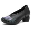 GKTINOO 2025 Spring Embroidery Genuine Cow Leather Shoes Women Shoes Mom Shoes Woman Ethnic Handmade Shoes High Heels
