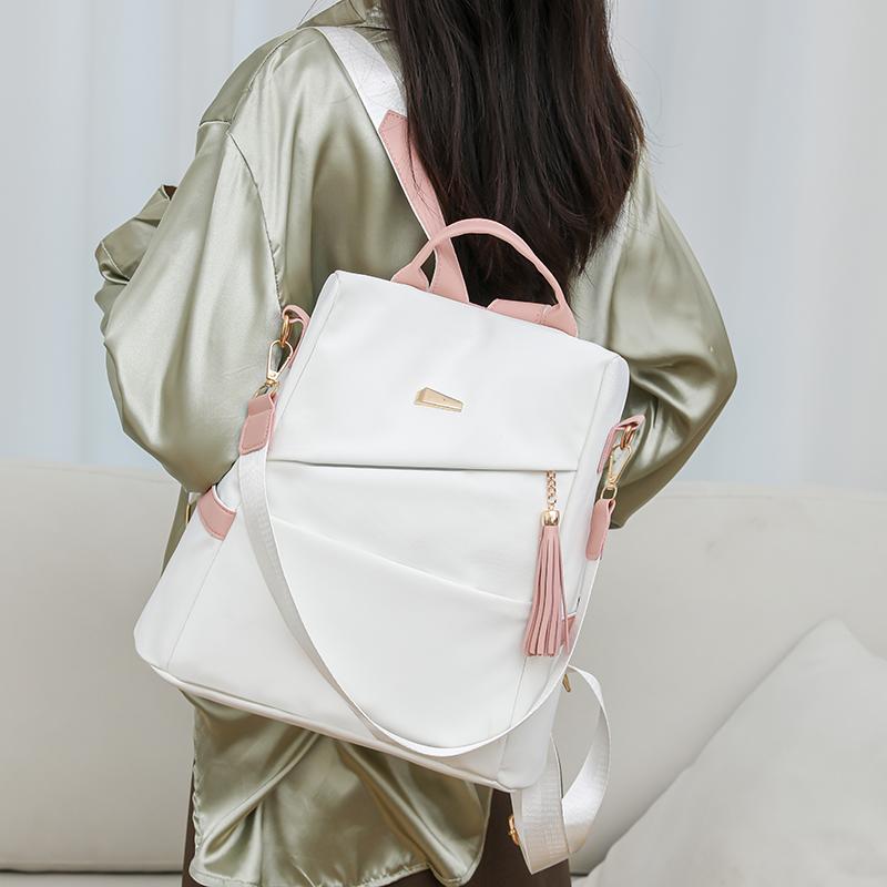 Мягкий кожаный рюкзак для женщин с кисточками, большой вместимости, дорожный рюкзак