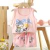 Children's Vest Suit Summer Girls Shorts Clothes Baby Korean Boys Sleeveless Suit Children's Clothing