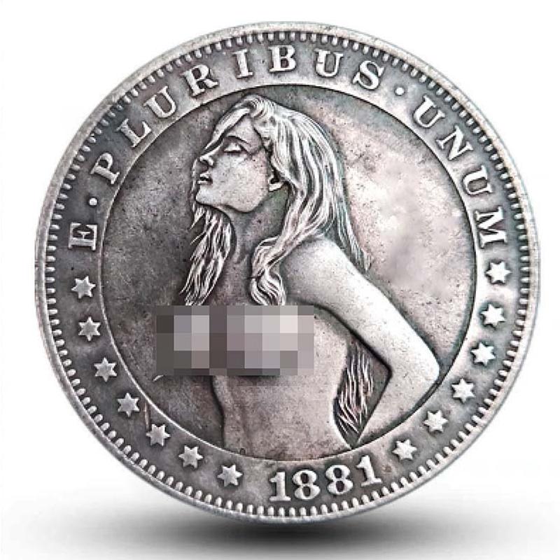 Антикварная монета Хобо Сексуальная красавица Серебряная монета с медным покрытием Серебро для состаривания Коллекционные ремесла Изысканный подарок