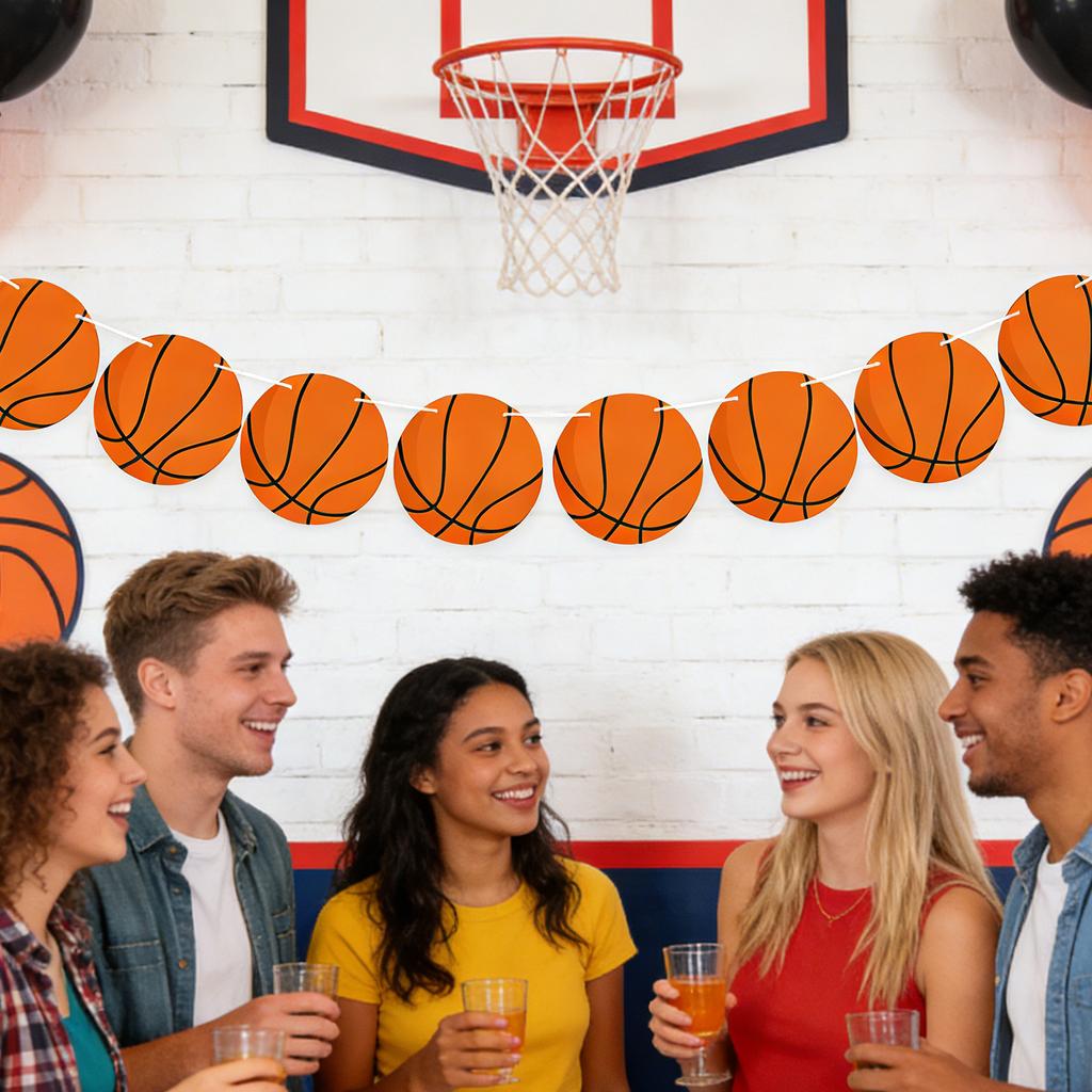 4PC Themed Ball Games, Rugby, Softball, Soccer, Basketball, Party Atmosphere Decorations, Banners, And Decorations.