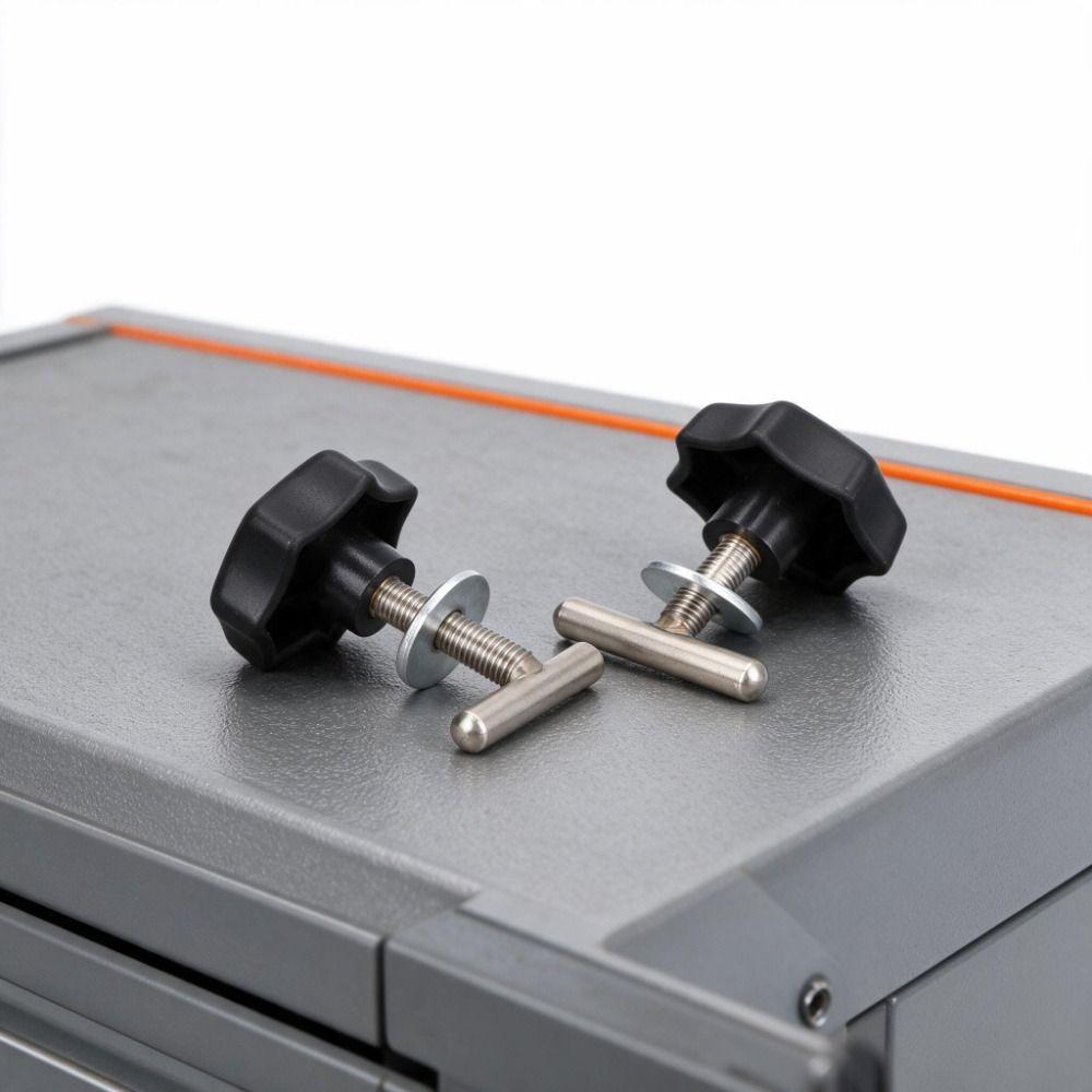 4PCS 50mm / 1.97in Locking Rail Mounting Screws Metal T Shaft ABS Black Knob Head T Bolts Locking Rail Bolts Seat Rail Fixing